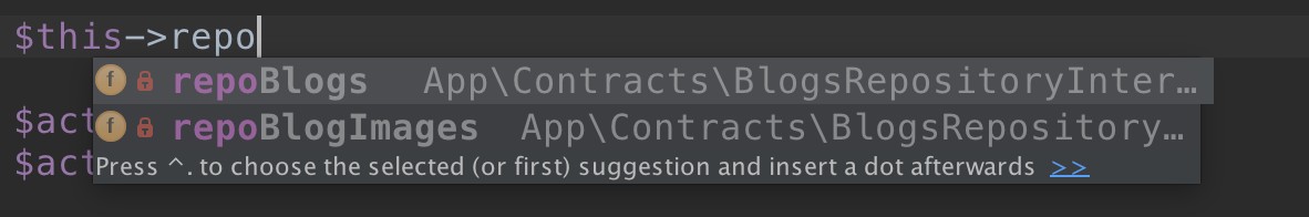 PhpStorm autocompletion by this repo